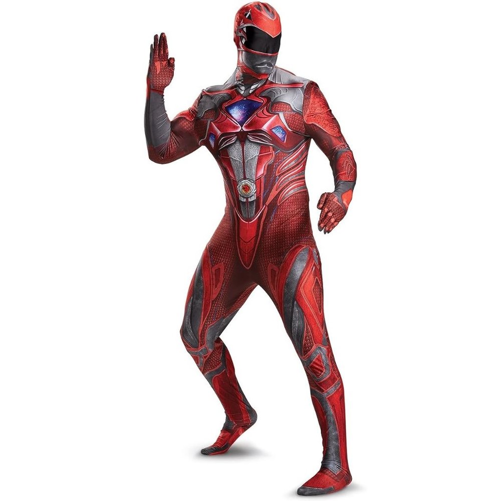 Disguise Red Power Ranger-Style Full-Body Costume - Adult man